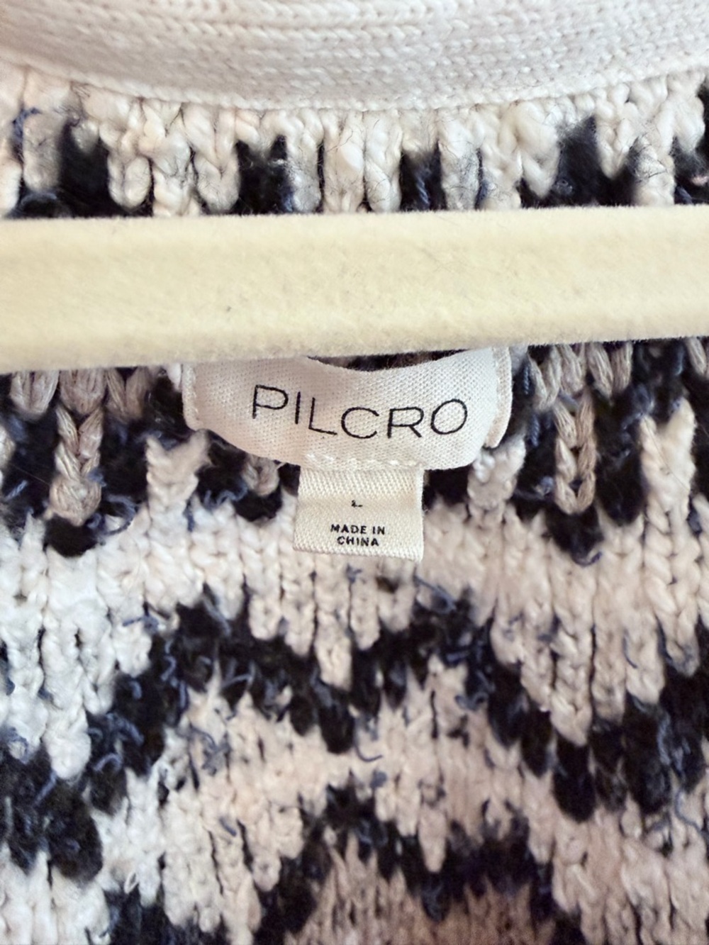 Anthropologie Pilcro Cream, Red & Light Blue Mixed-Knit Cardigan - Picture 3 of 6